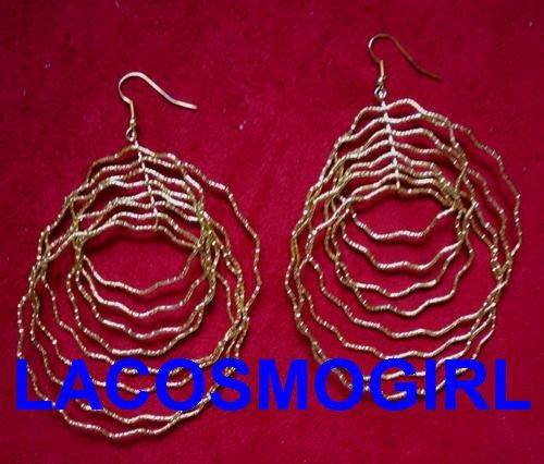 CRAZZZY R1 AUCTION - longer length gold costume earrings - 10cm