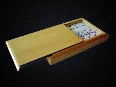 NEW!!! Dominoes Set In Oak Finish Wooden Box!!! - Fantastic Gift idea!