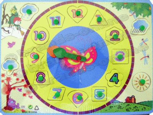 JUST ARRIVED!!! *** Easy Grip Range "Tell Time"  Wooden Puzzle ***