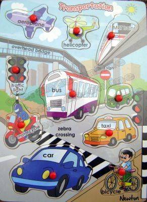 NEW!!! Newton Easy Grip Range *** Transportation Wooden Puzzle ***