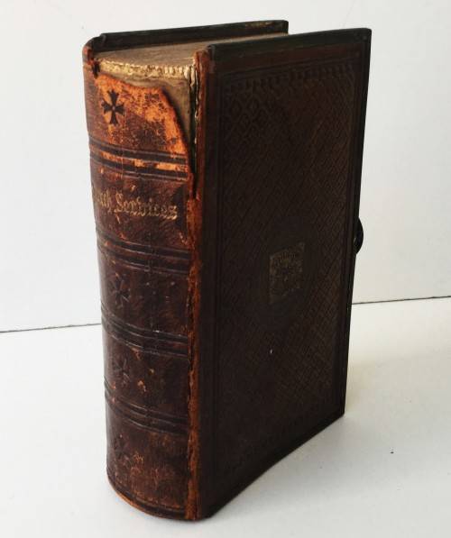 AMAZING 1800's LEATHER BOUND WITH BRASS CLASP BOOK OF CHURCH SERVICES!!! *STUNNING*