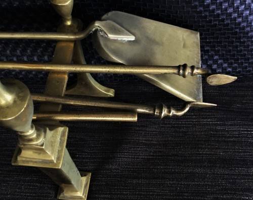 *SIMILAR SETS FETCH R18000+* circa 1890's SOLID BRASS VICTORIAN FIRE IRONS!!