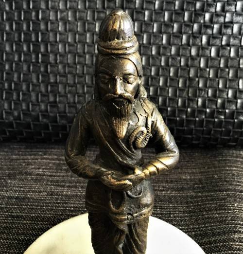 SOLID BRONZE ORIENTAL FIGURE ON MARBLE BASE!! *BEAUTIFUL WORK*