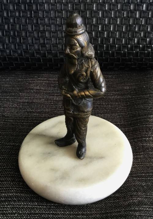 SOLID BRONZE ORIENTAL FIGURE ON MARBLE BASE!! *BEAUTIFUL WORK*