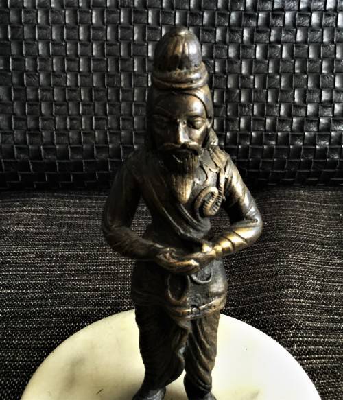 SOLID BRONZE ORIENTAL FIGURE ON MARBLE BASE!! *BEAUTIFUL WORK*