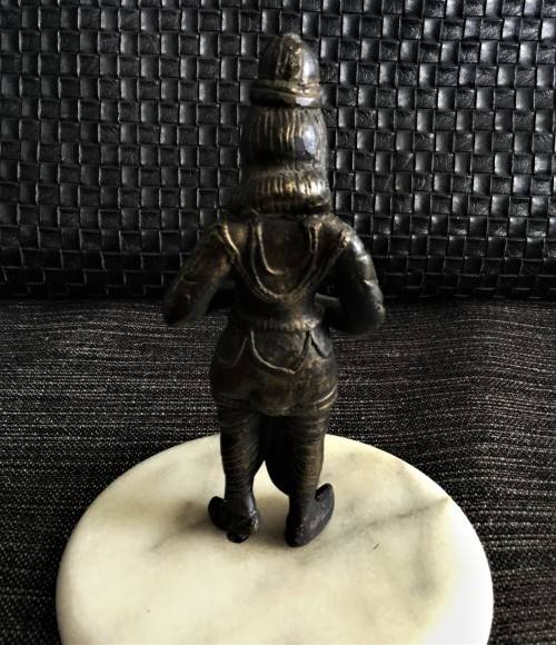SOLID BRONZE ORIENTAL FIGURE ON MARBLE BASE!! *BEAUTIFUL WORK*