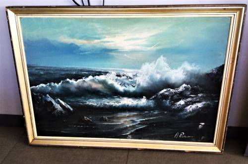 LARGE FRAMED SIGNED OIL ON BOARD ORIGINAL PAINTING!