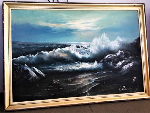 LARGE FRAMED SIGNED OIL ON BOARD ORIGINAL PAINTING!
