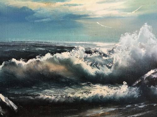 LARGE FRAMED SIGNED OIL ON BOARD ORIGINAL PAINTING!