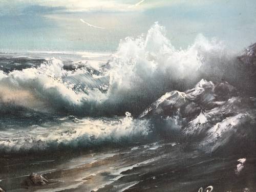 LARGE FRAMED SIGNED OIL ON BOARD ORIGINAL PAINTING!