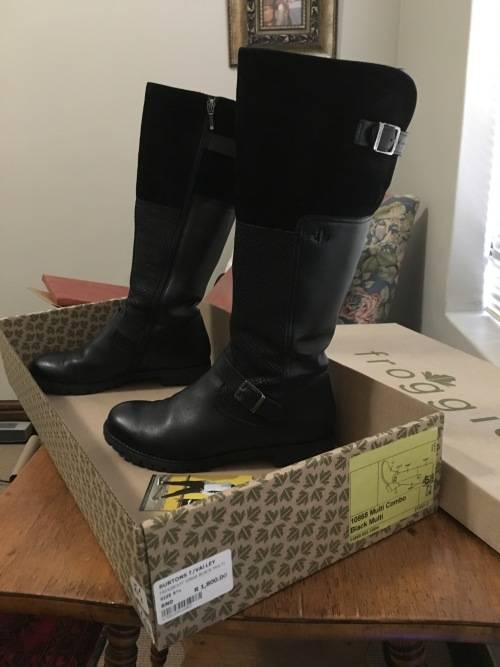 Froggies Leather Black Knee high boots