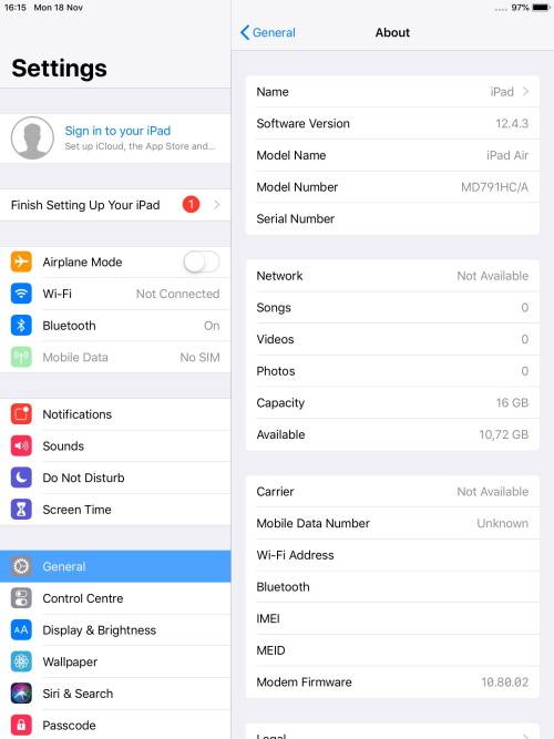 Apple iPad Air 16gb Wifi & Cellular