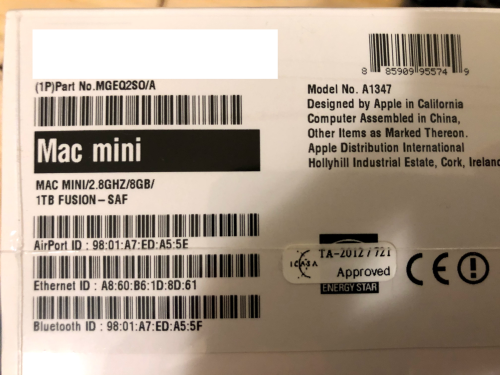 Late 2014 Mac Mini - Unused