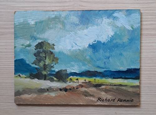 Richard Rennie - Oil on Board - Small Tree - 20cm x 15cm