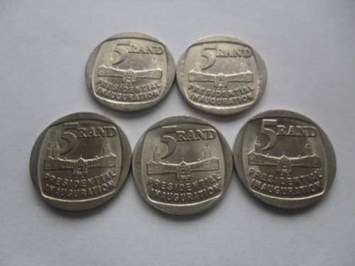 5 x MANDELA 1994 INAUGURATION R5 as a lot... Bid is for all 5
