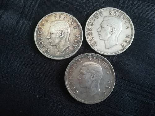 7 x SA 5 Shillings... 1948 and 1949... As a lot