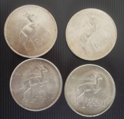 4 x SA Silver R1.. 1966 and 1967.. As a lot... Silver