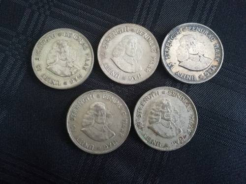 10 x SA 20c silver coins... 1961 and 1962... As a lot.. Check condition
