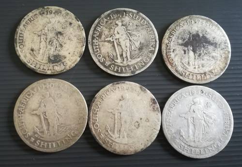 21 x SA 1 Shillings... As a lot.. Check condition