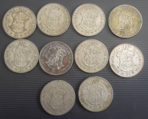 19 x SA 2 Shillings... As a lot.. Check pictures and condition