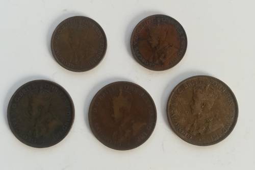 5 x old AUSTRALIA Coins.. Early 1900's... As a Lot
