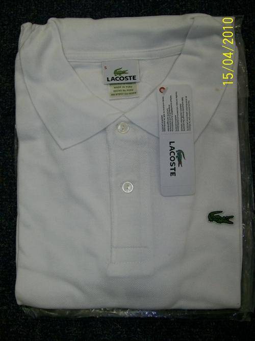 LACOSTE POLO (WHITE) SIZE (medium)
