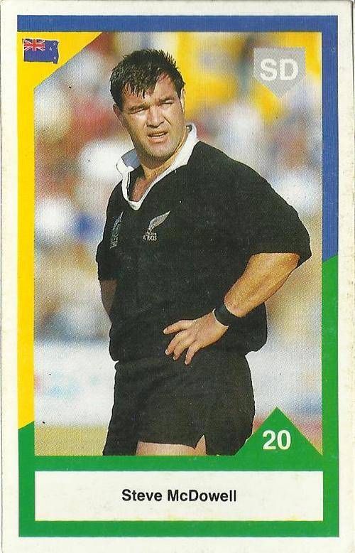 All Blacks NZ vs SA1992 Rugby Trading Card Steve McDowell
