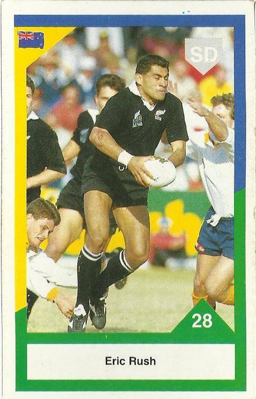All Blacks NZ vs SA1992 Rugby Trading Card Eric Rush