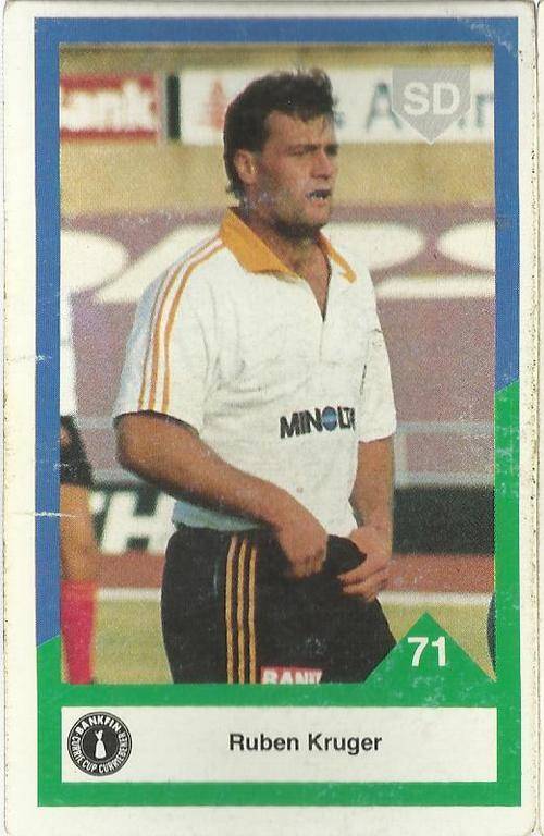 1992 Currie Cup Rugby Trading Card Ruben Kruger