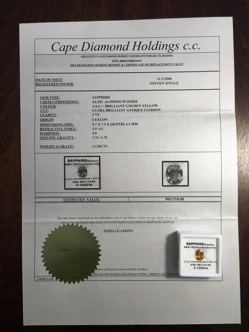 Sapphire Brilliant Golden Yellow