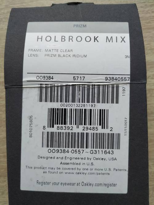 Oakley Holbrook Mix - Grey Transparent frame with Prizm Black lenses