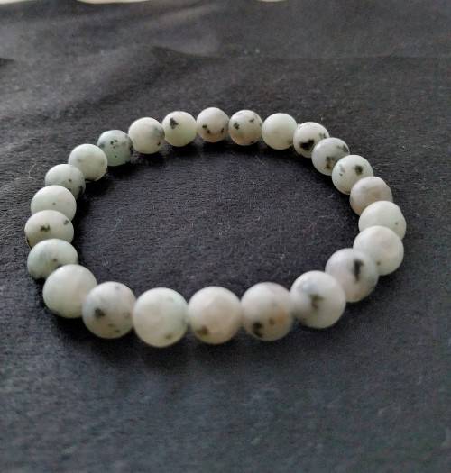 Natural Sesame Jasper Beaded Bracelet - 8mm