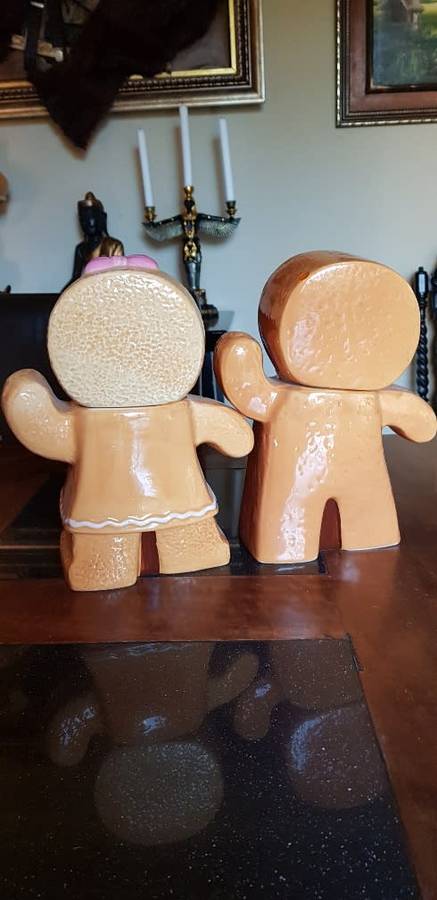 Beautiful Large Gingerbread Couple Cookie  Jars