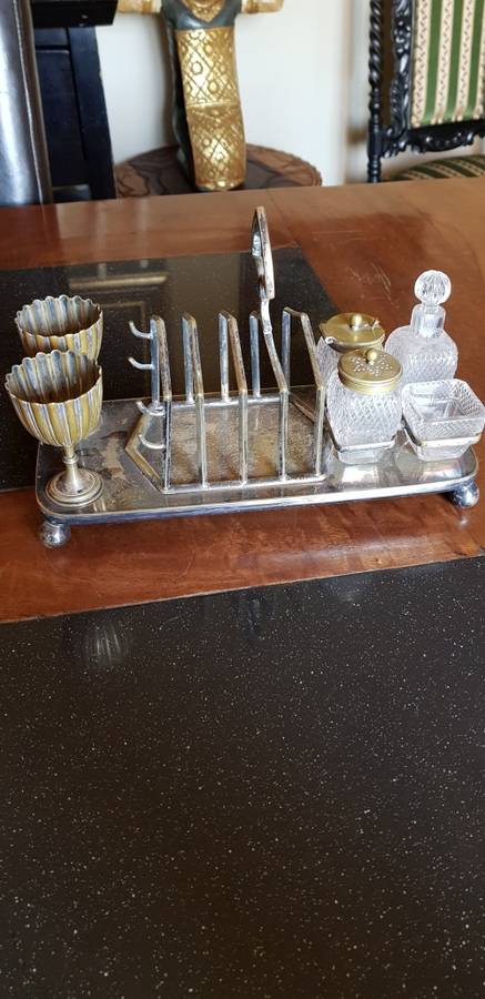 Antique Silver Cruet Set Marked