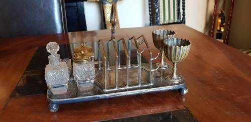 Antique Silver Cruet Set Marked