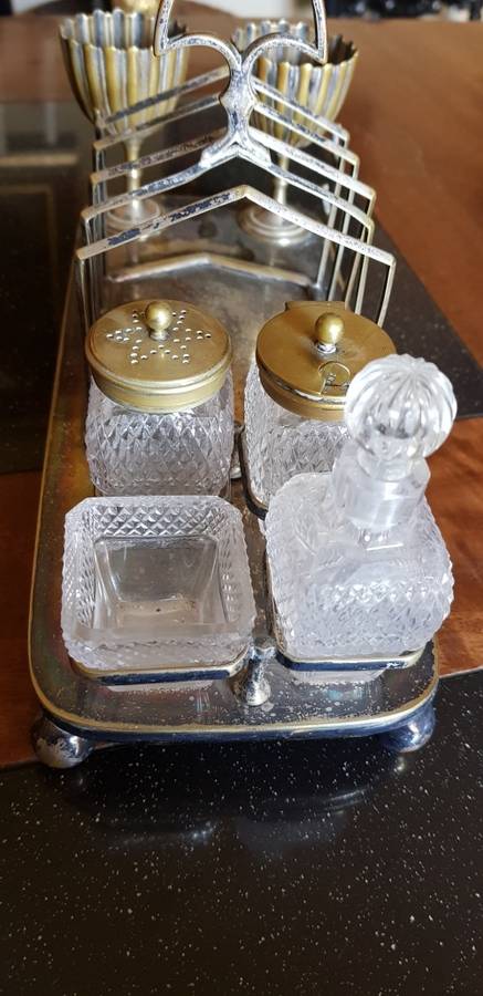 Antique Silver Cruet Set Marked