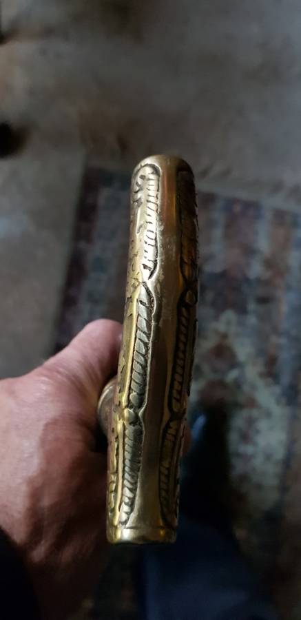Beautiful  Vintage 4 Piece Brass Handled Walking Stick