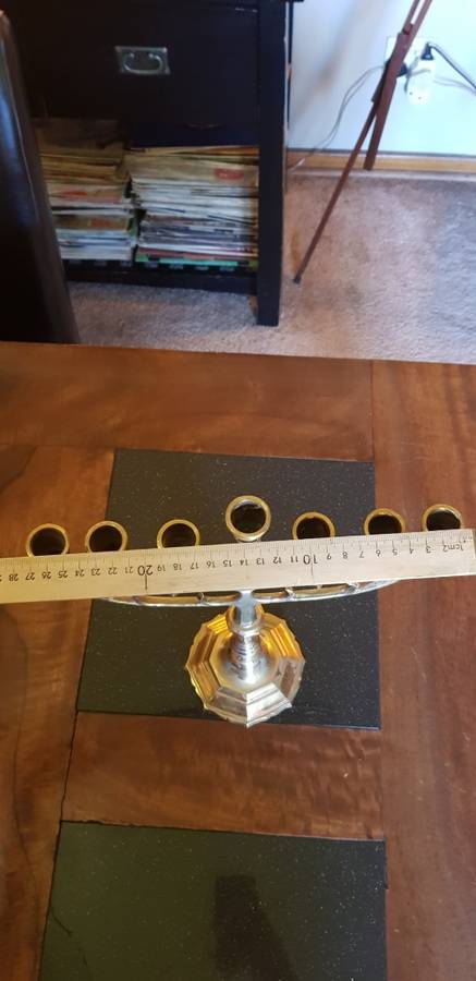 Large Brass Menorah Candle Holder