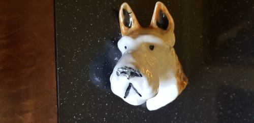 Vintage Wall Hanger Dog Figurine.