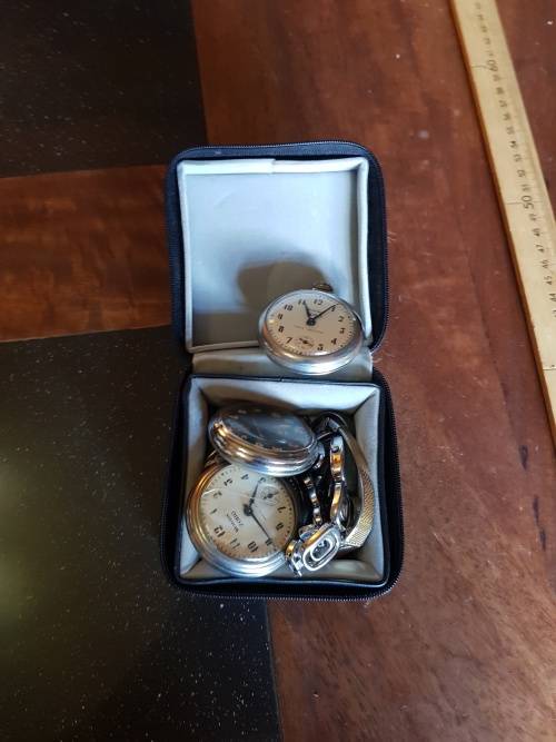Collection of Vintage watches and Pocket watches plus Box