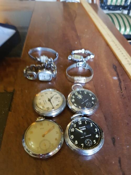 Collection of Vintage watches and Pocket watches plus Box