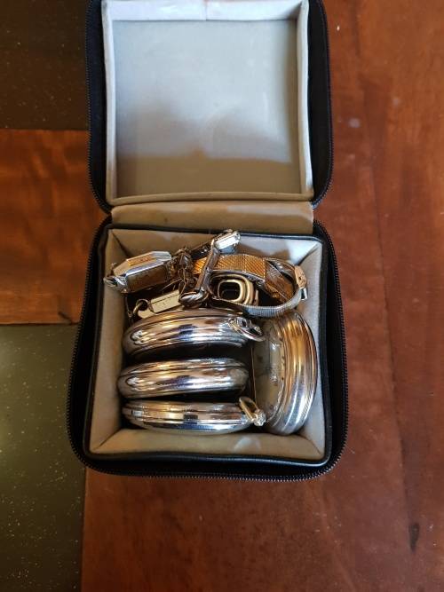 Collection of Vintage watches and Pocket watches plus Box
