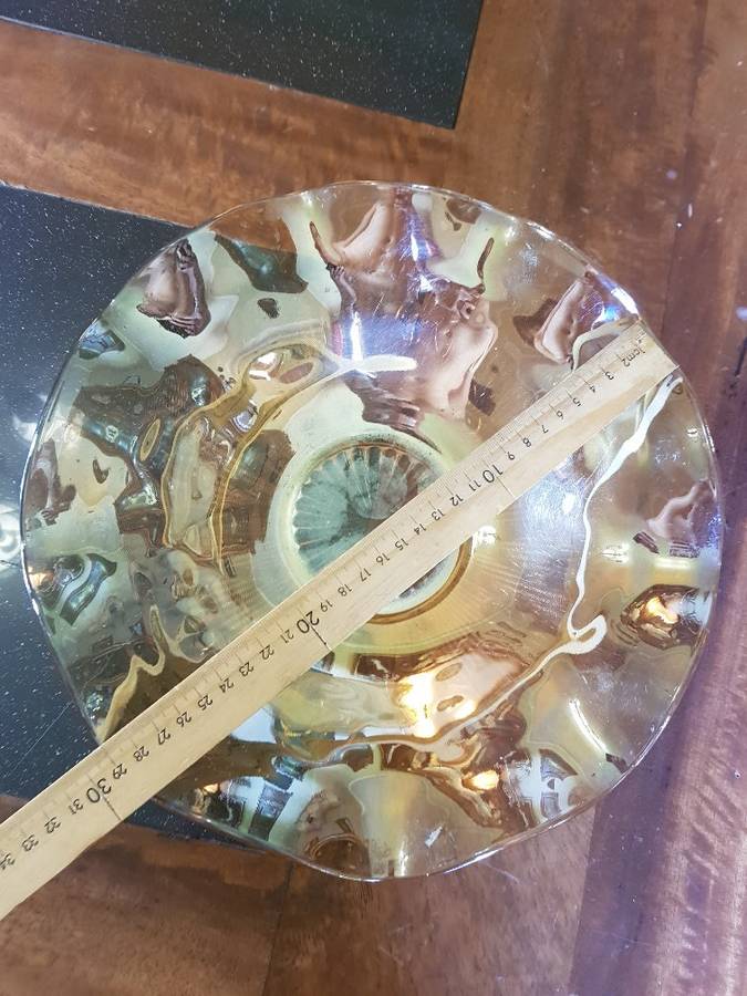 Beautiful Vintage Amber Carnival Glass Bowl