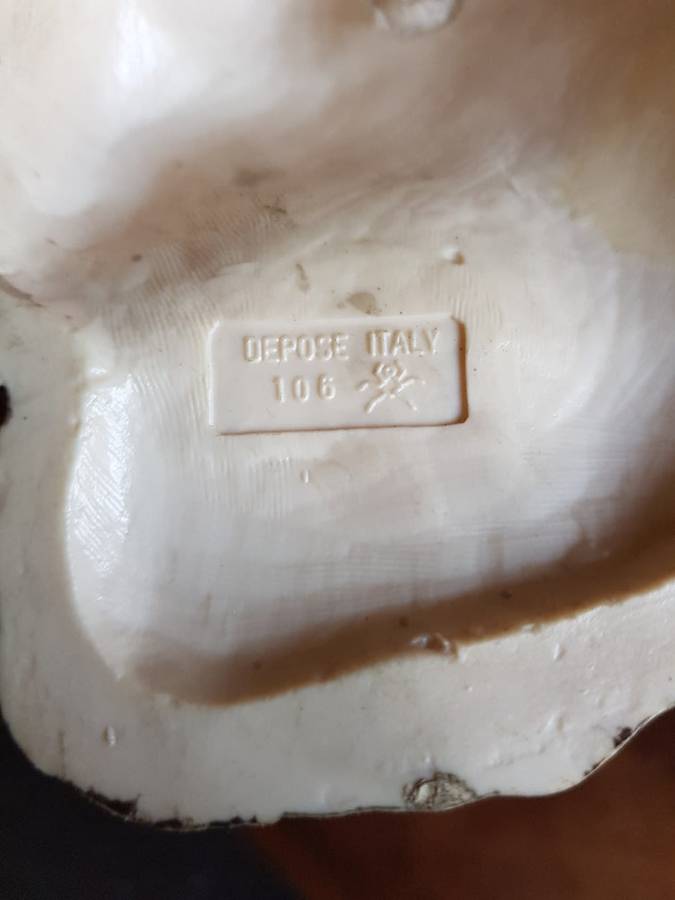 Vintage Depose Italy Porcelain Wall Hanging Alsatian Figurine