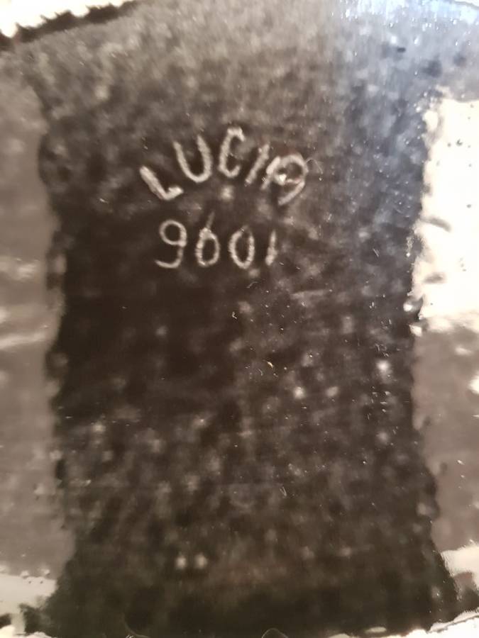 Beautiful Large Black Lucia Ware Boat Vase. Marked