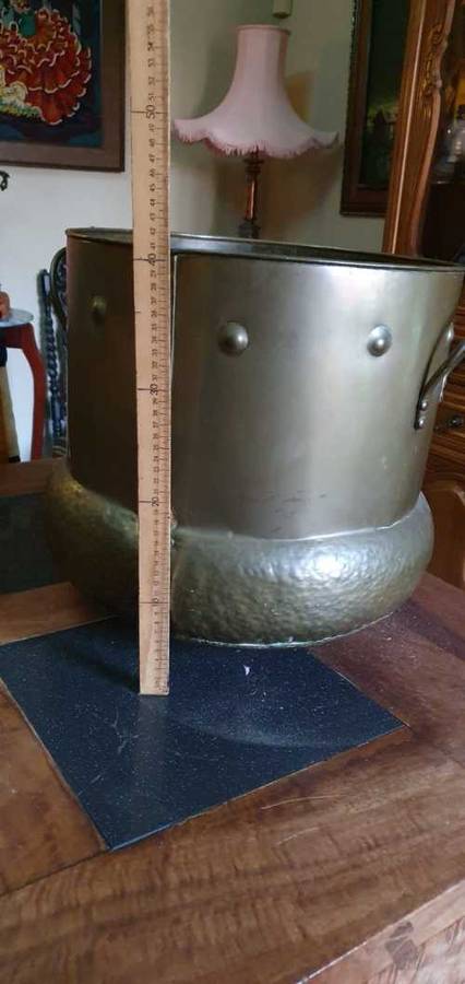 Big Round Brass Planter with handles