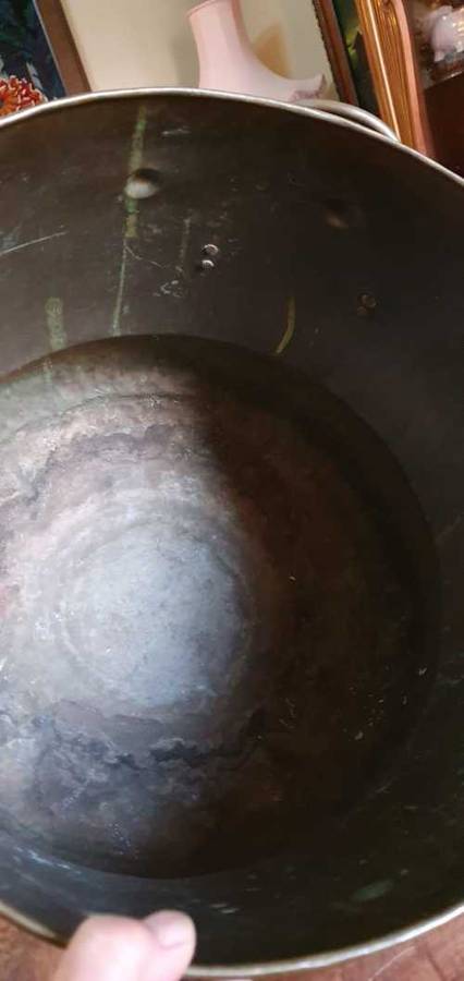 Big Round Brass Planter with handles