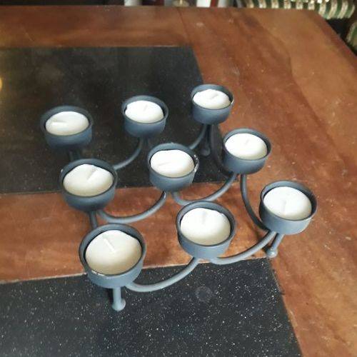 Metal Candle Stand with Candles