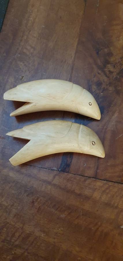 2 X Vintage  Sperm Whale Teeth