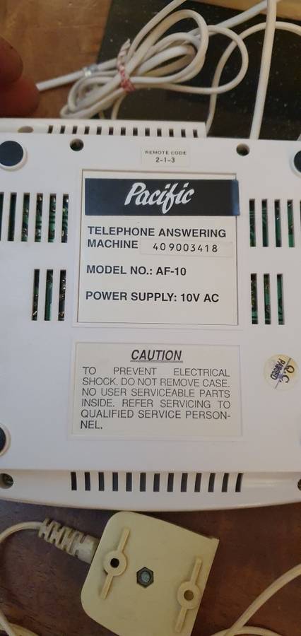 Pacific Microcassette Telphone Answering Machine